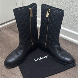 FLASH SALE!!!! Chanel Black Quilted Leather Boots
